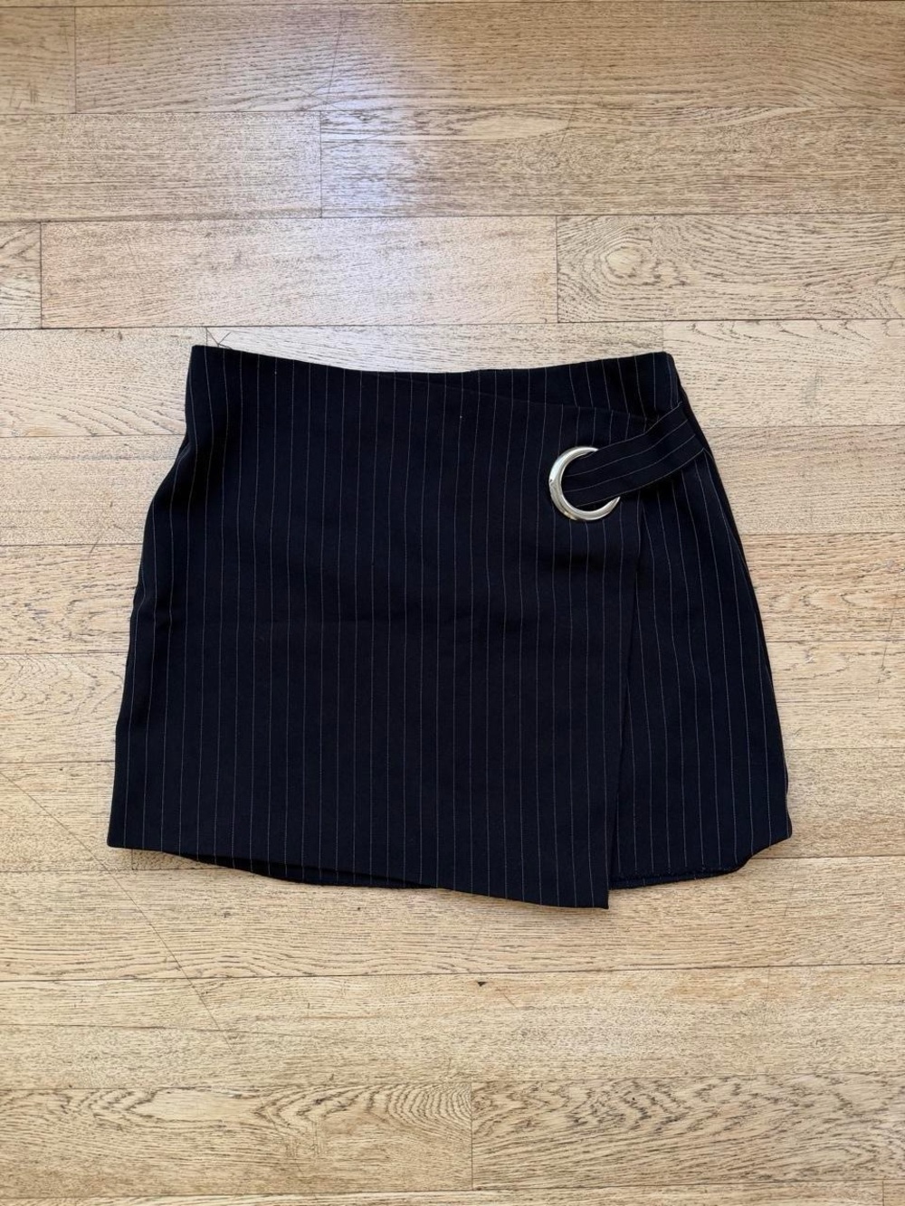 Y2K Forever 21 Pinstripe Wrap Mini Skort Office Siren 90s Minimalist Skirt